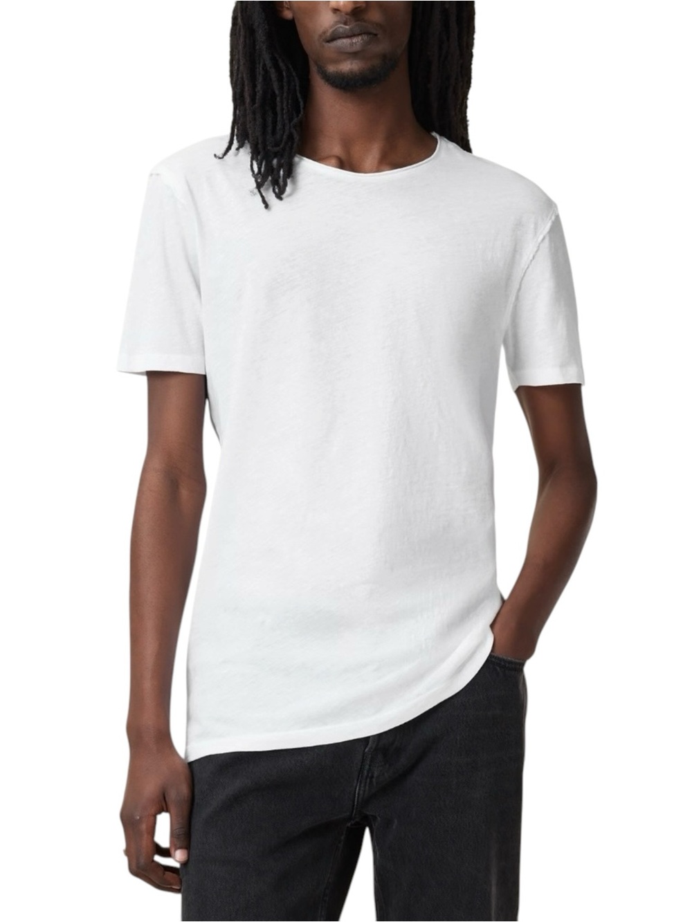 AllSaints White T Shirt Men XL Short Sleeve Classic Crew Neck Organic Cotton Tee